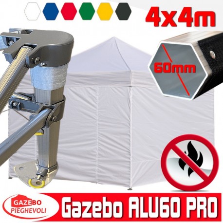 Gazebo ALLUMINIO 3x3m -PIEGHEVOLE PORTATILE pvc ALLUMINIO 60MM