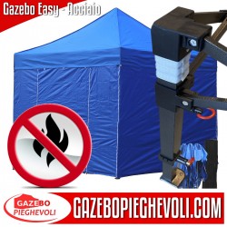 Gazebo EASY  STRONG 3x3m - pieghevole e portatile CERTIFICATO IGNIFUGO - BLU