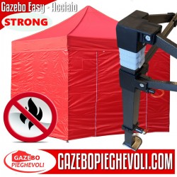 Gazebo EASY  STRONG 3x3m - pieghevole e portatile CERTIFICATO IGNIFUGO - ROSSO