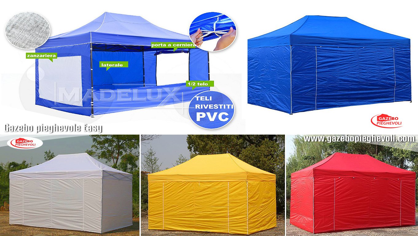 gazebo professionale certificato uso pubblico con telo in pvc